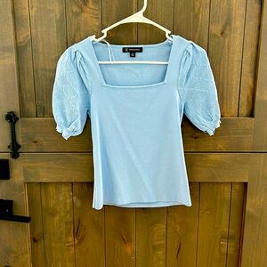 Blue Puff Sleeve Top - INC. (bought at Macys) Square neck